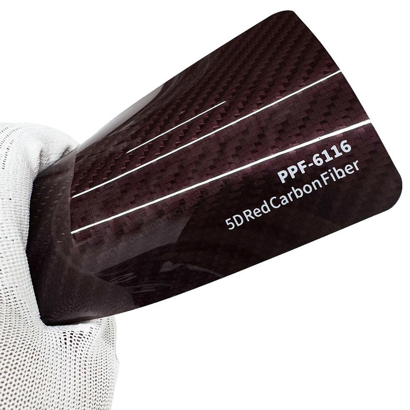 PPF-6116 Rosso 8 mil Colore Fibra di carbonio Ppf Film Protettivo UV