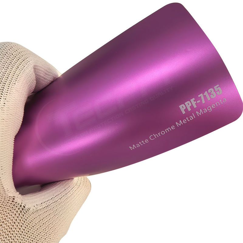 PPF-7135 Matte Chrome Metal Magenta Color Paint Protective Film per graffi auto